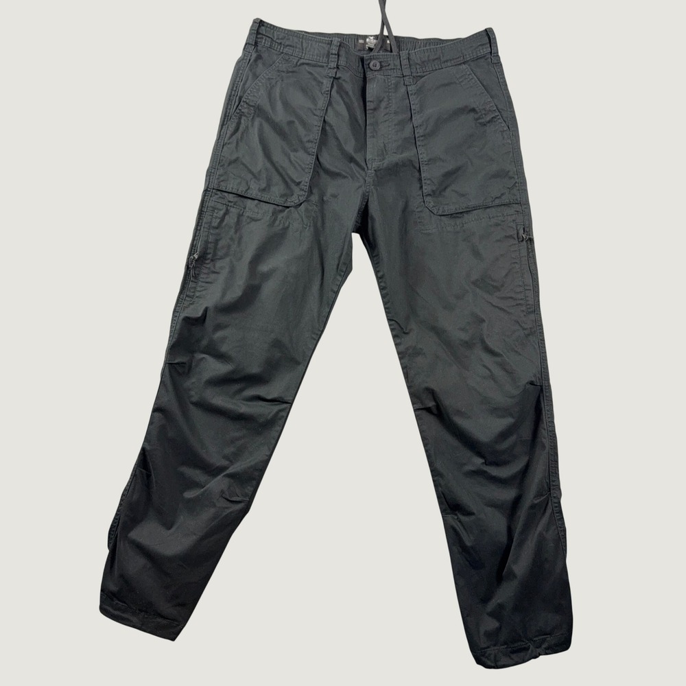 Hollister Mens XL Black Straight Cargo Pants Utility Techwear Bungee Hem Pants